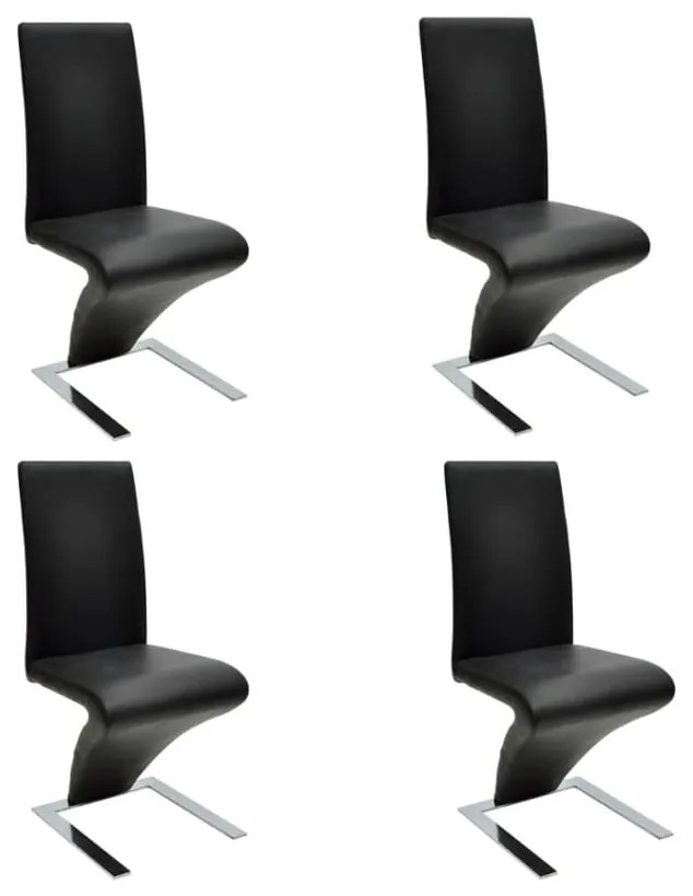 vidaXL Cadeiras de jantar 4 pcs couro artificial preto