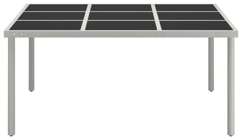 Mesa de jantar para jardim 170x170x74,5 cm vidro e aço