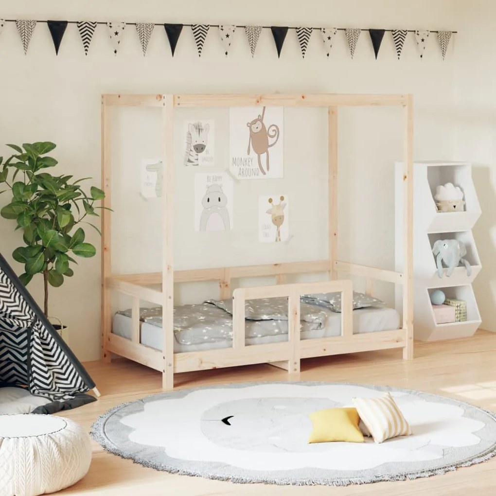 Estrutura de cama infantil 70x140 cm pinho maciço