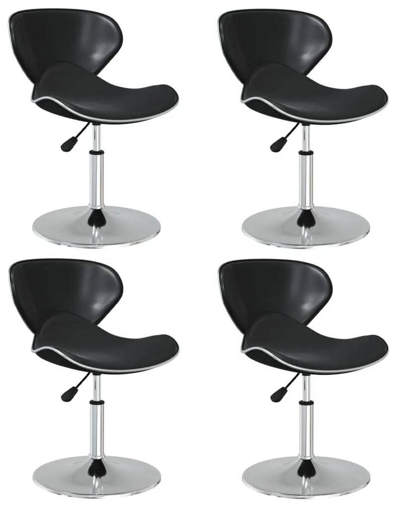 Cadeiras de jantar 4 pcs couro artificial preto