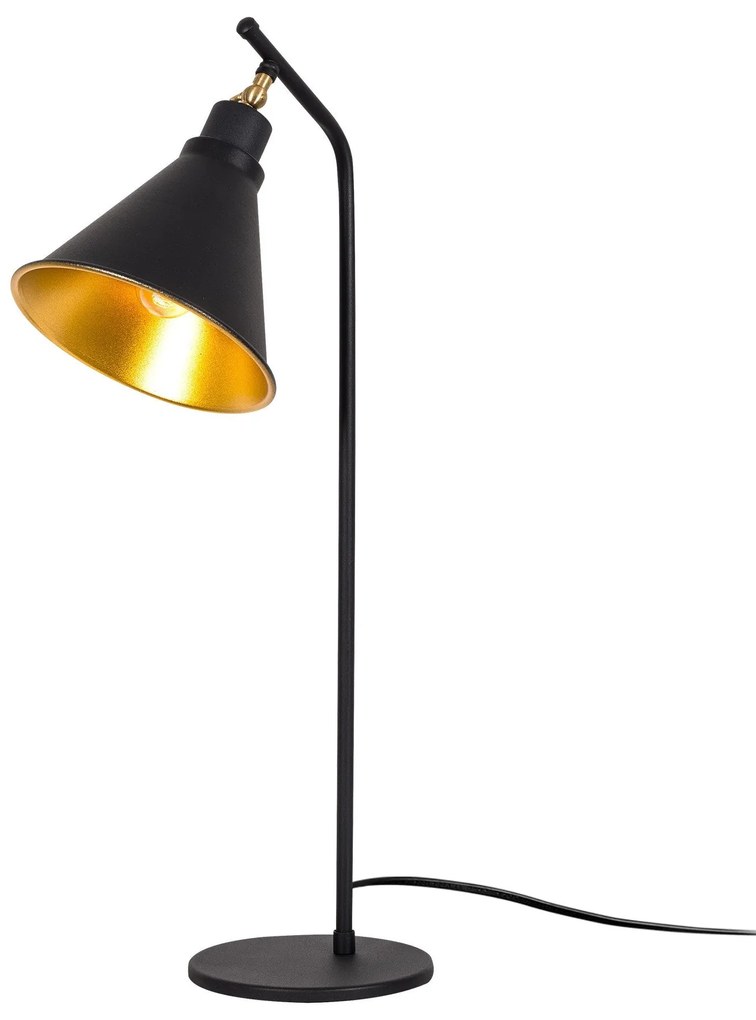 Candeeiro de Mesa Sivani – Preto e Dourado – 28 cm x 50 cm