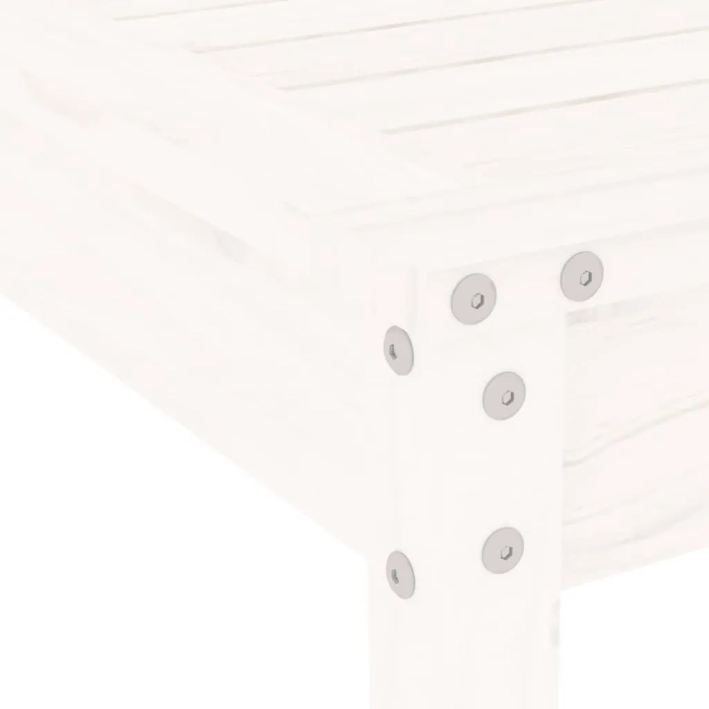 5 pcs conj. de jantar p/ jardim madeira de pinho maciça branco