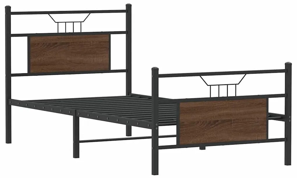 Estrutura cama s/ colchão derivados madeira carvalho castanho