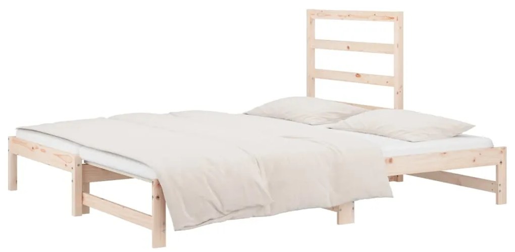 Estrutura sofá-cama de puxar 2x(90x190) cm pinho maciço