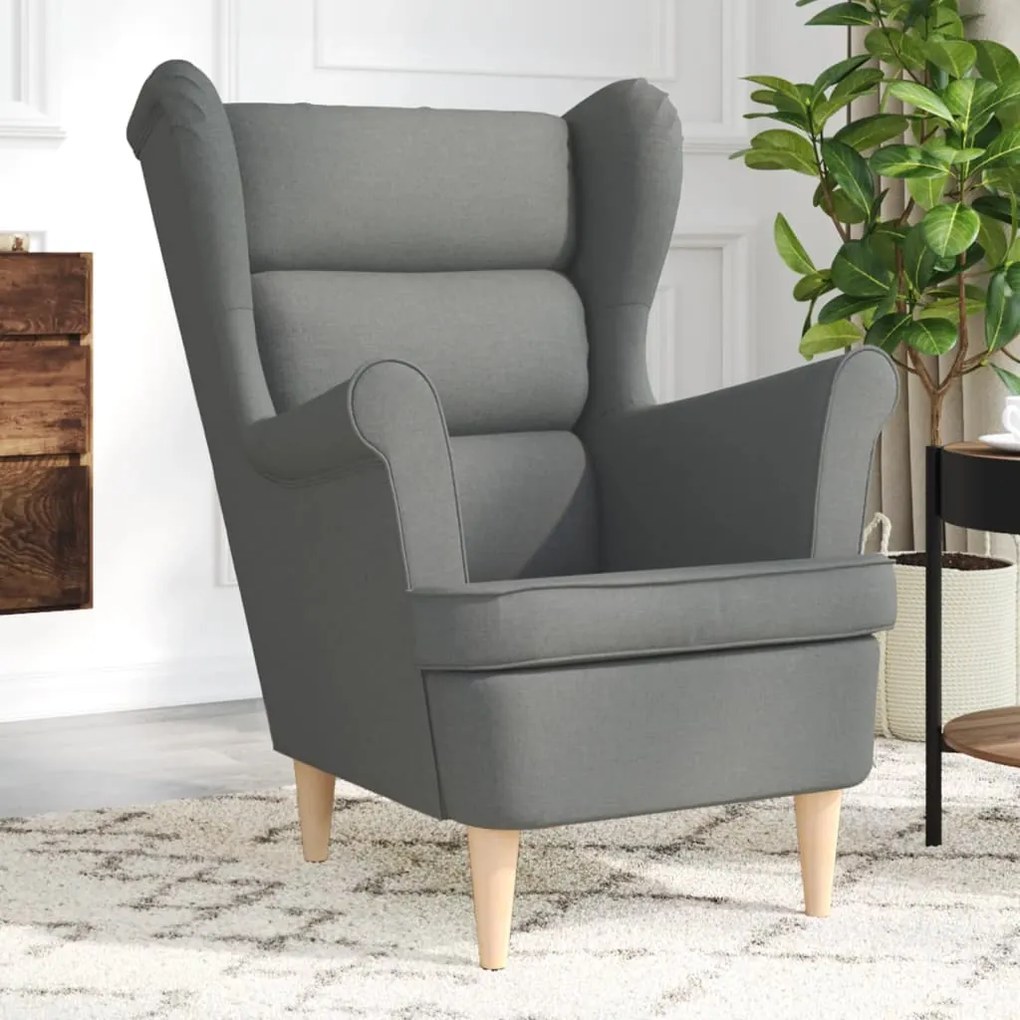vidaXL Cadeira com apoio de braços 74x84x100 cm tecido cinzento-escuro