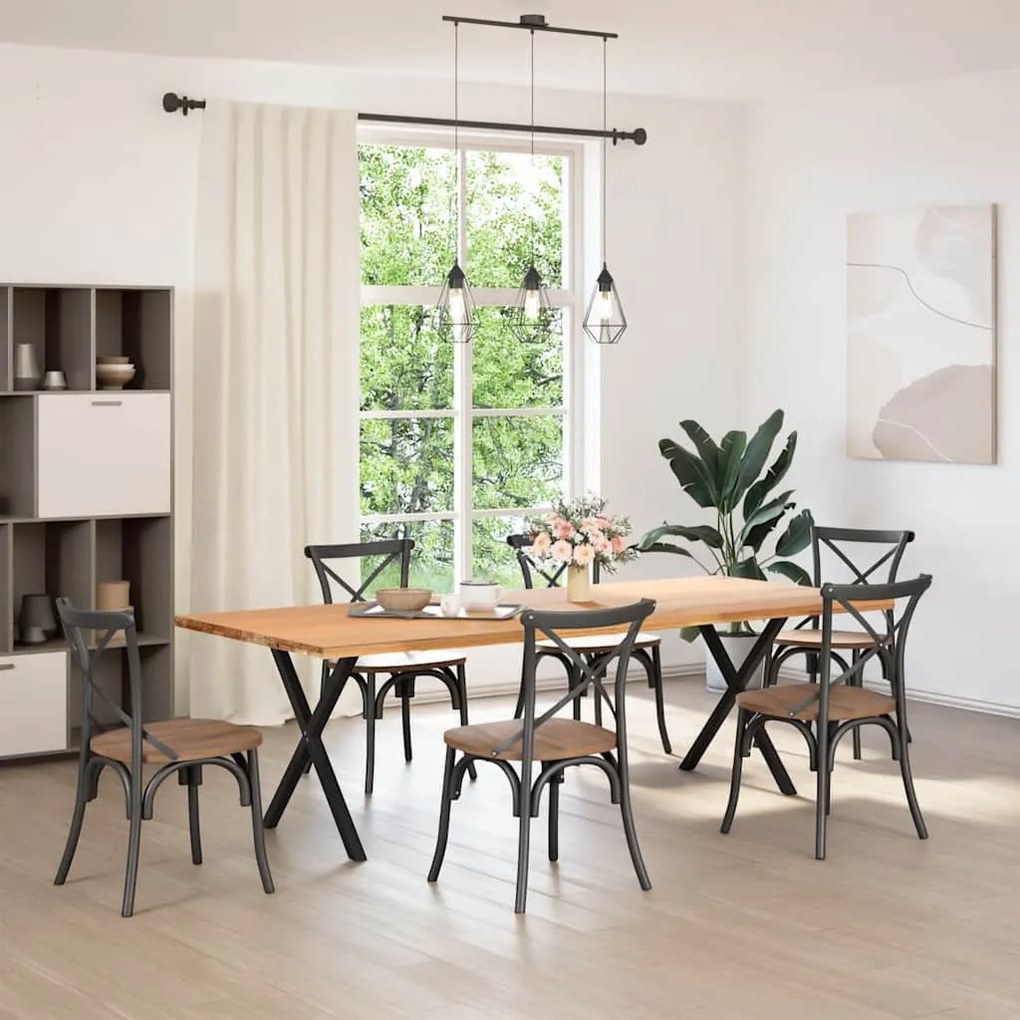 Pés de mesa de jantar em formato de X, 2 peças, preto, 80x (72-73) cm,