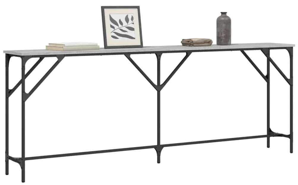 Mesa consola 200x29x75 cm derivados de madeira cinzento sonoma