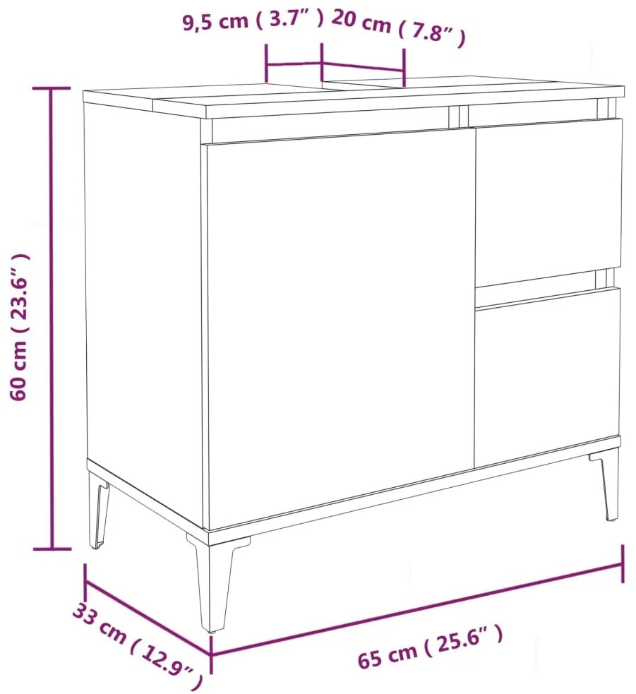 3 pcs conjunto móveis WC derivados de madeira carvalho castanho