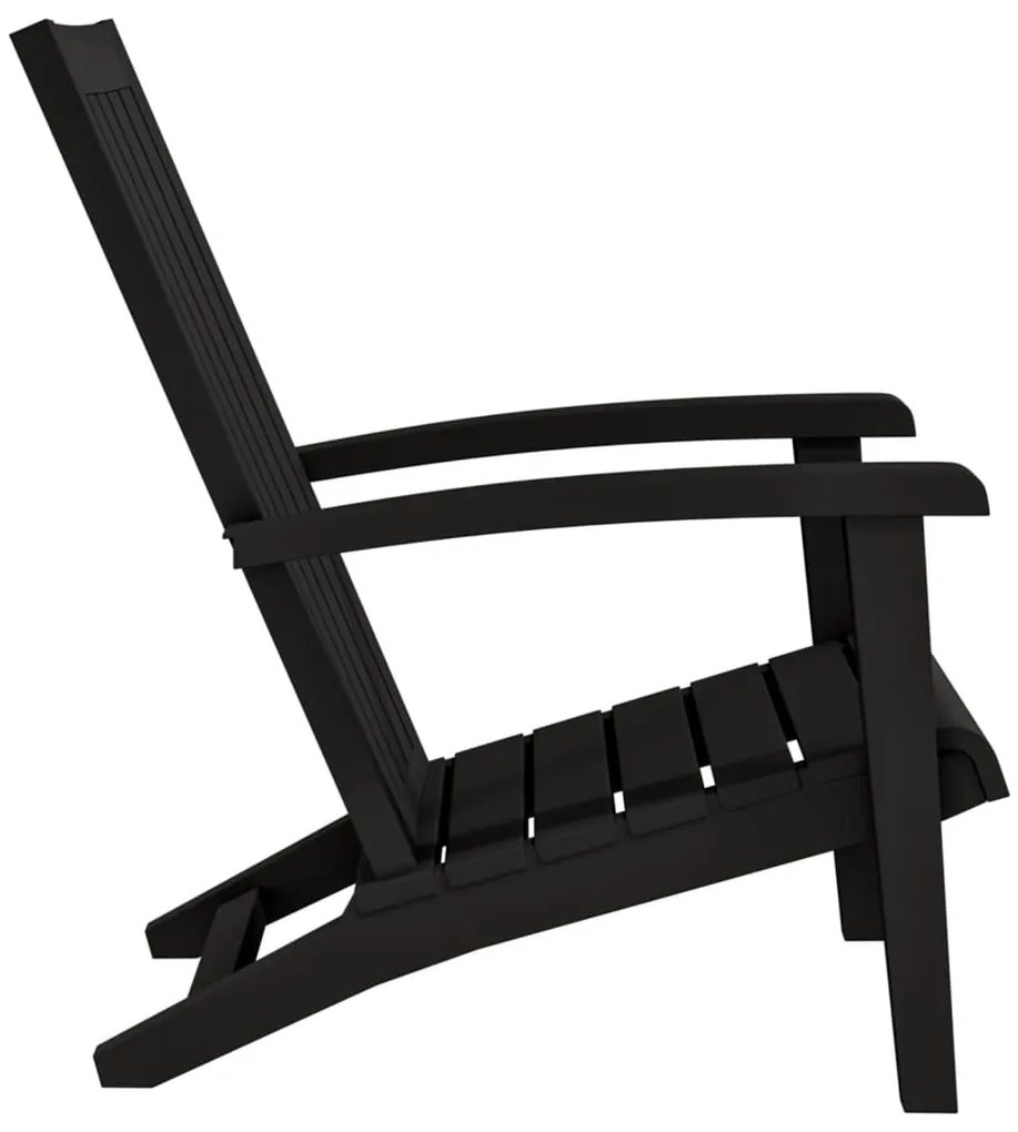 Cadeira de jardim Adirondack polipropileno preto