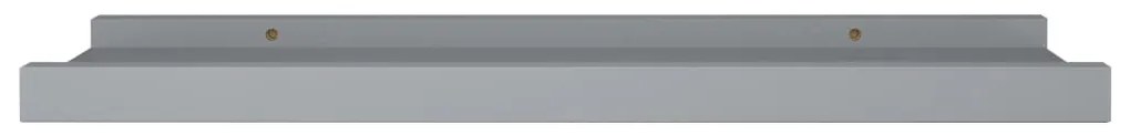 Unidade de prateleiras com rebordo 2 pcs 40x9x3 cm MDF cinzento