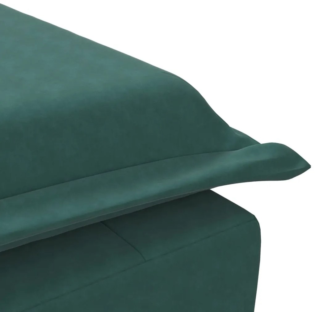 Chaise lounge de massagem com rolo tecido verde-escuro