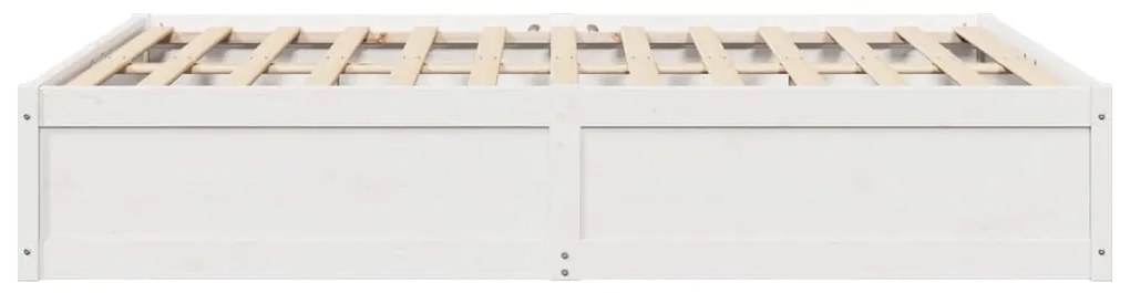 Cama sem colchão 140x190 cm madeira de pinho maciça branco