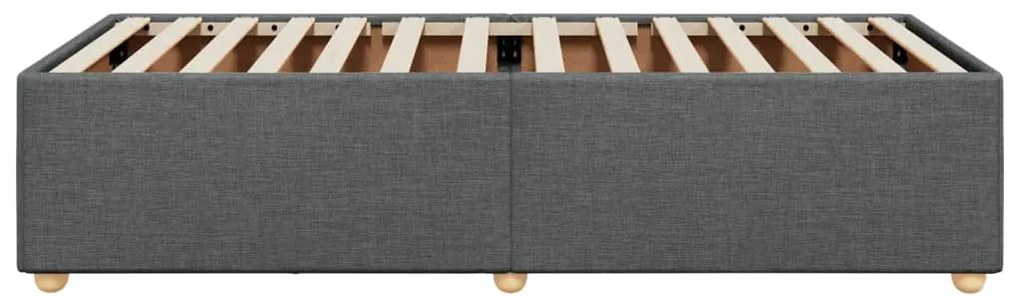 Estrutura de cama sem colchão 100x200 cm tecido cinzento-escuro