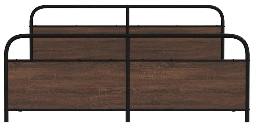 Estrutura cama sem colchão 183x213 cm metal carvalho castanho