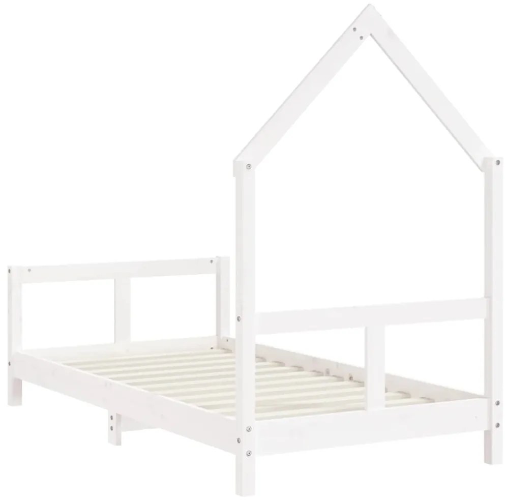 Estrutura de cama infantil 80x160 cm pinho maciço branco