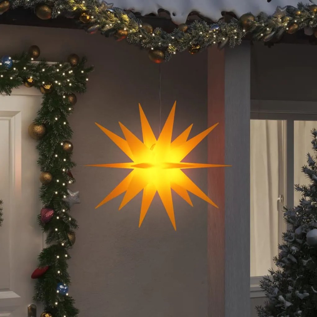 vidaXL Luzes de Natal com LEDs 3 pcs dobrável amarelo 100 cm