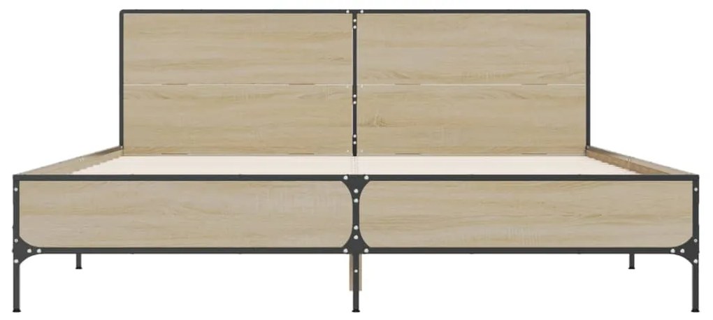 Estrutura de cama 140x190 cm derivados madeira/metal