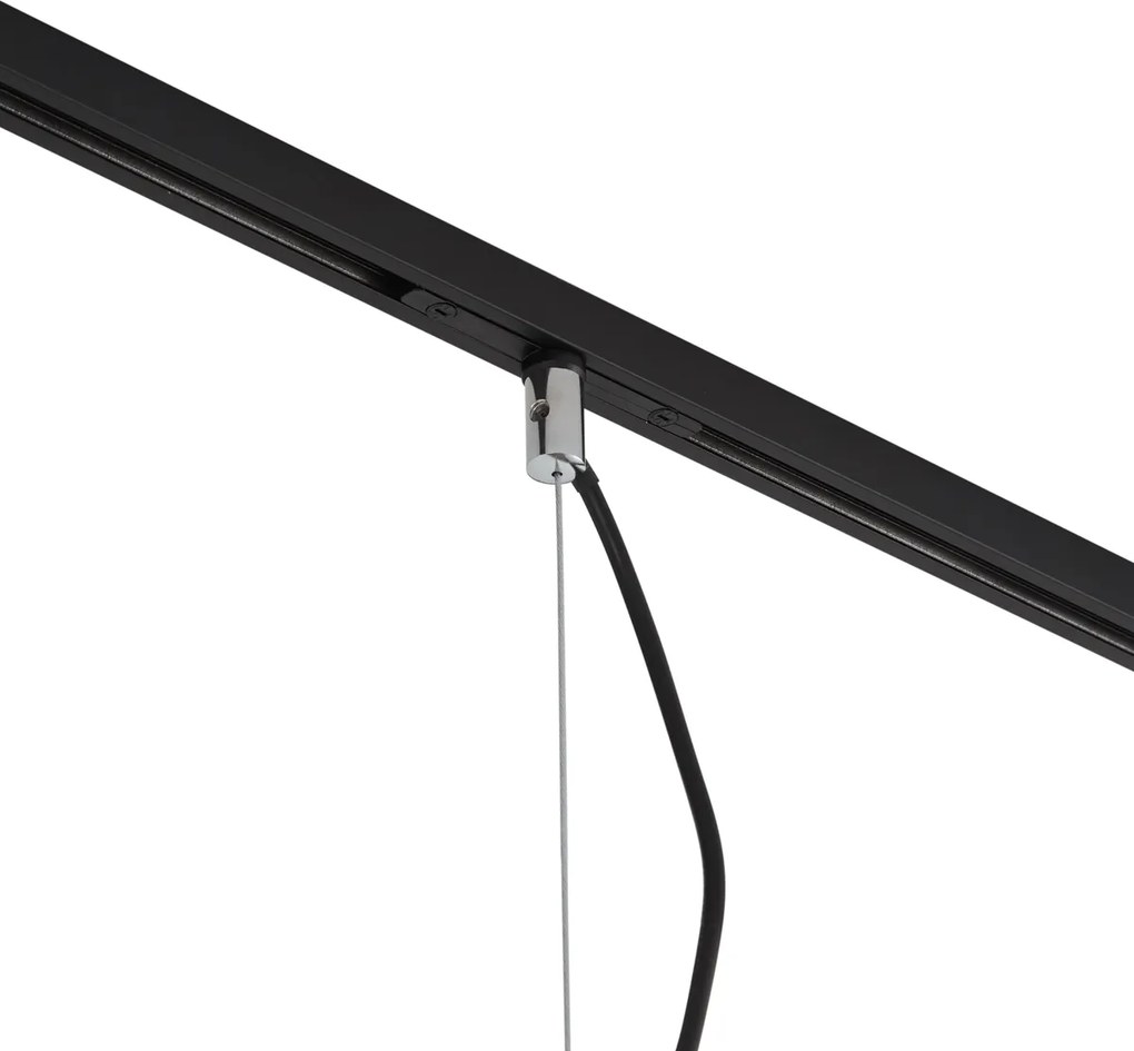 Candeeiro pendente de design cromado para sistema de calha monofásico - Slimline Sara