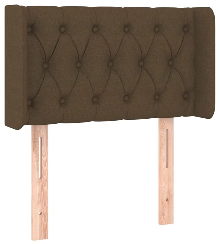 Cabeceira de cama c/ luzes LED tecido 83x16x78/88 cm castanho