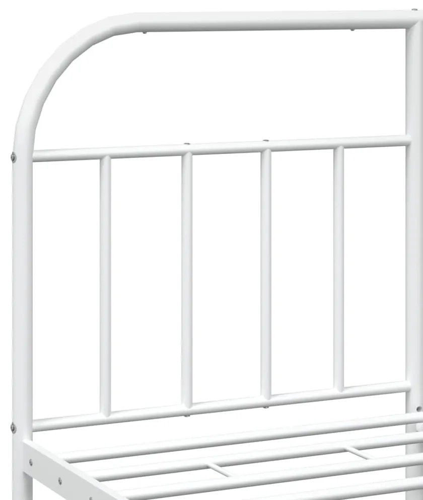 Estrutura de cama com cabeceira 140x200 cm metal branco