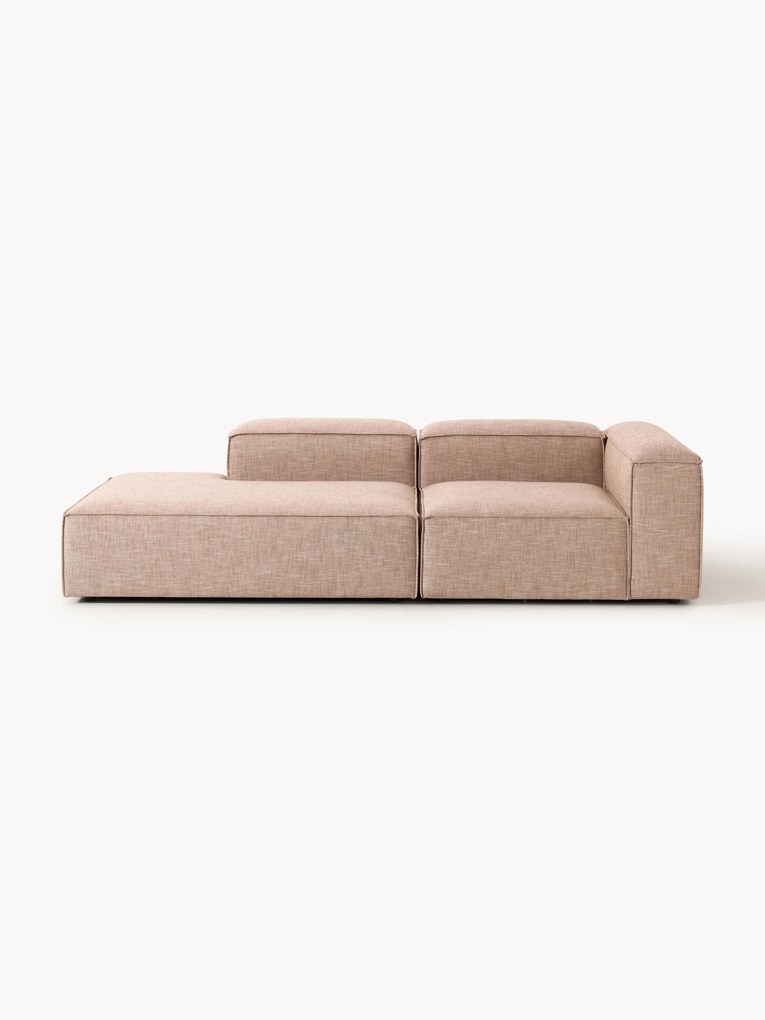 Módulo de chaise longue modular em mistura de linho Lennon