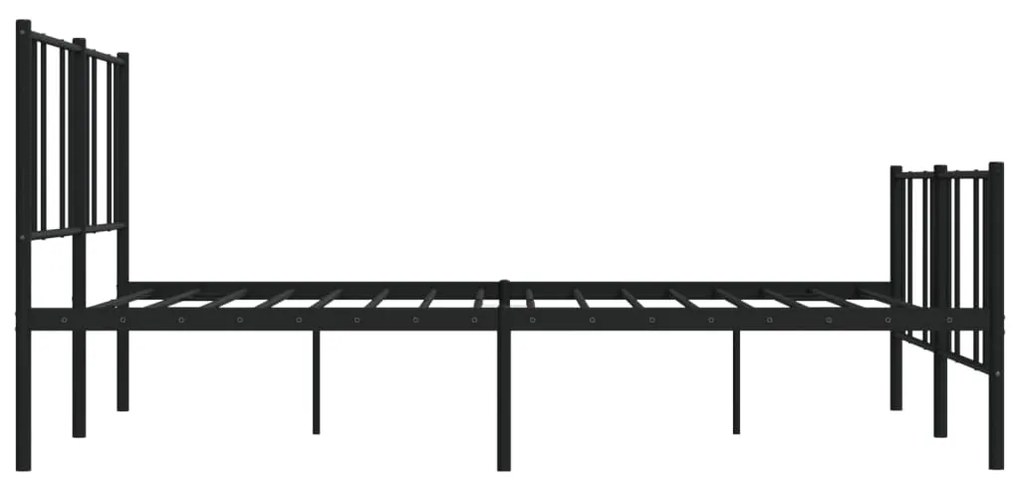 Estrutura de cama com cabeceira e pés 193x203 cm metal preto