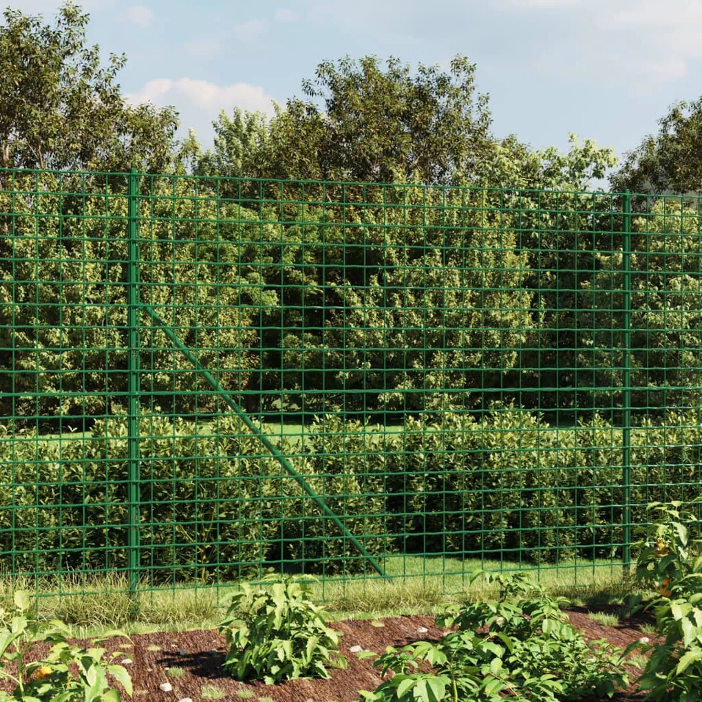 Cerca de malha de arame com flange 2,2x10 m verde