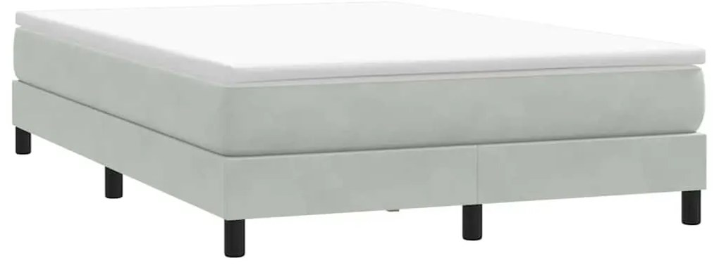 vidaXL Box Cama de primavera sem Colchão Cinzento Claro 140x210 cm