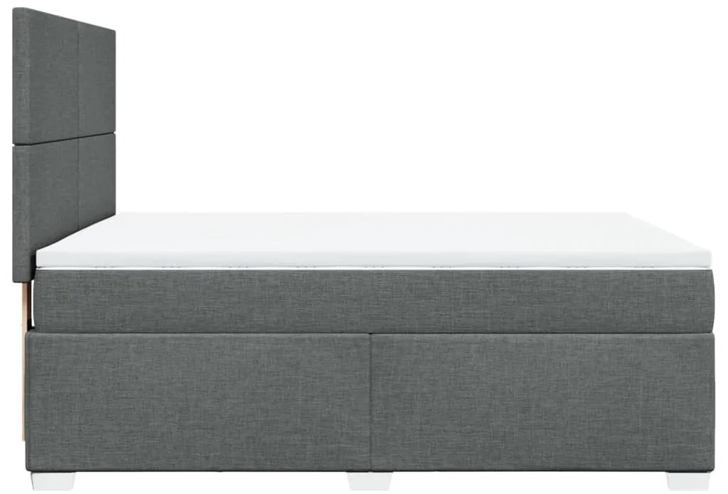 Cama com molas/colchão 140x200 cm tecido cinzento-escuro