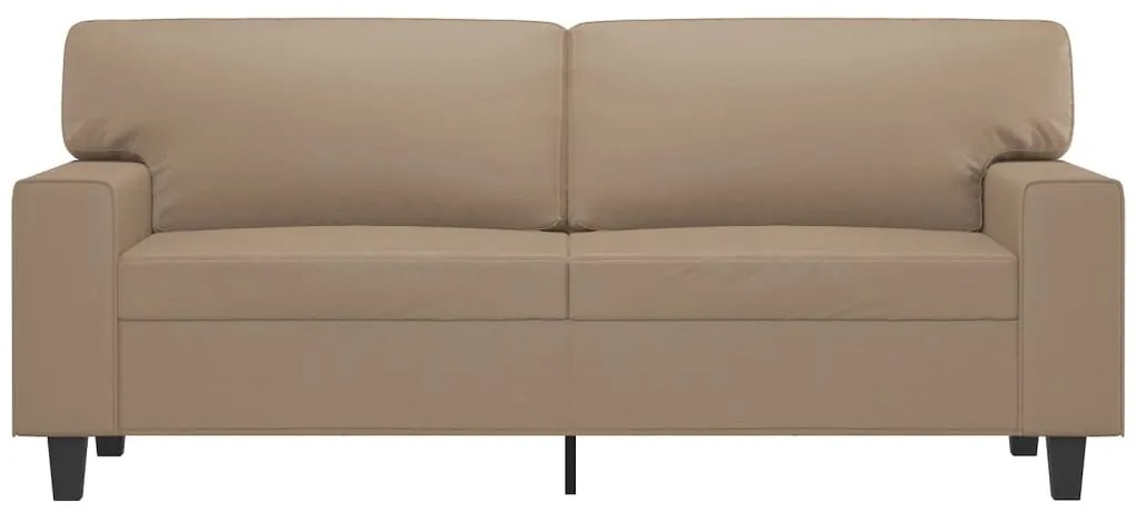 Sofá de 2 lugares 140 cm couro artificial cor cappuccino