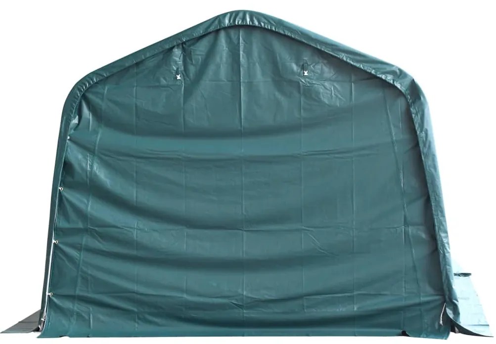 Tenda para gado removível PVC 550 g/m² 3,3x8 m verde escuro