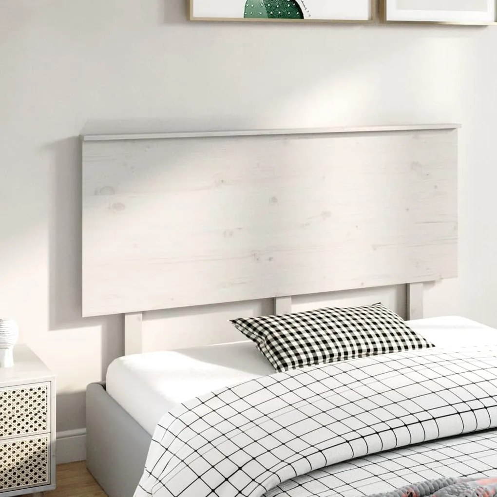 Cabeceira de cama 144x6x82,5 cm pinho maciço branco