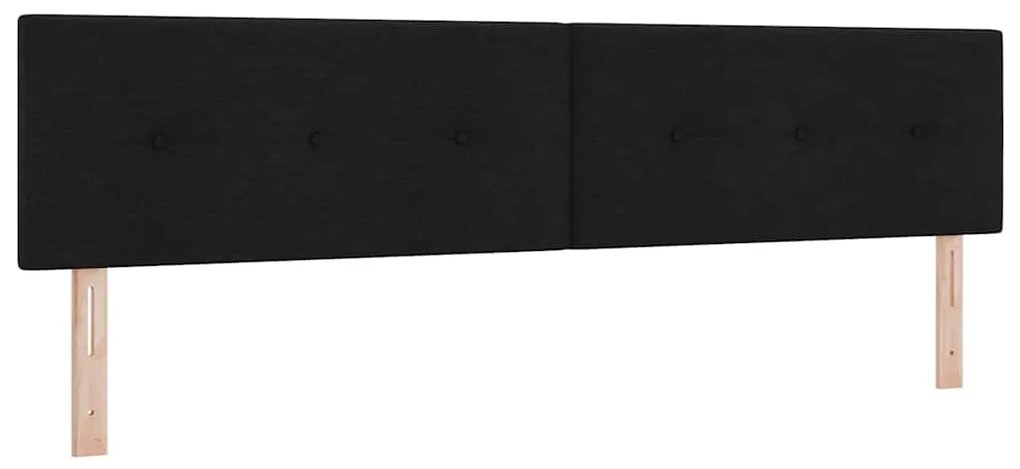 Cama Box Spring com Colchão Preta 200x200 cm Tecido