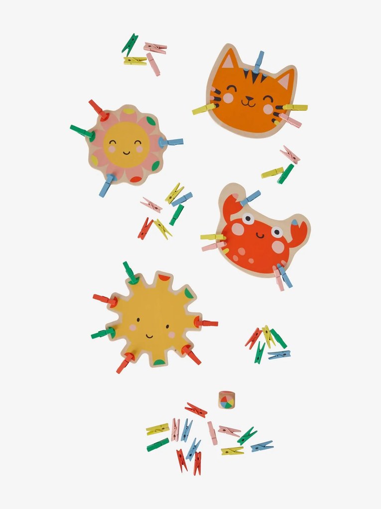 Jogo com molas de roupa multicolor