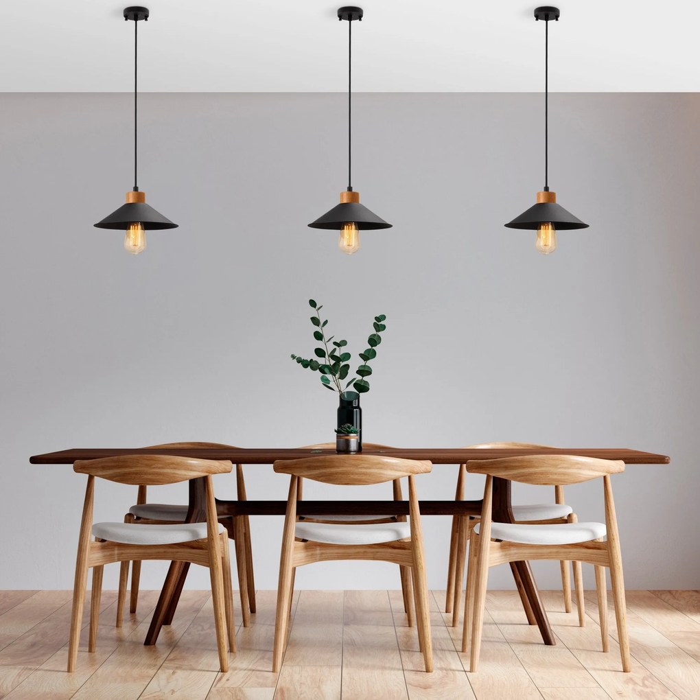 Candeeiro Suspenso GMN-00003 – Preto – 103 x 24 cm