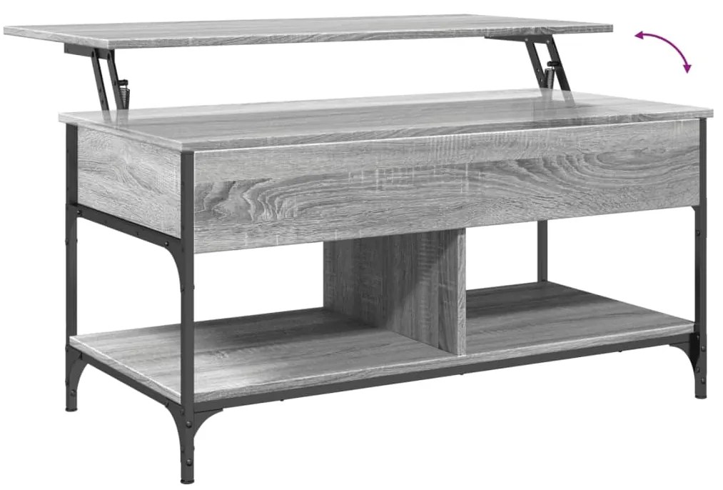 Mesa de centro 100x50x50cm deriv. madeira/metal cinzento sonoma
