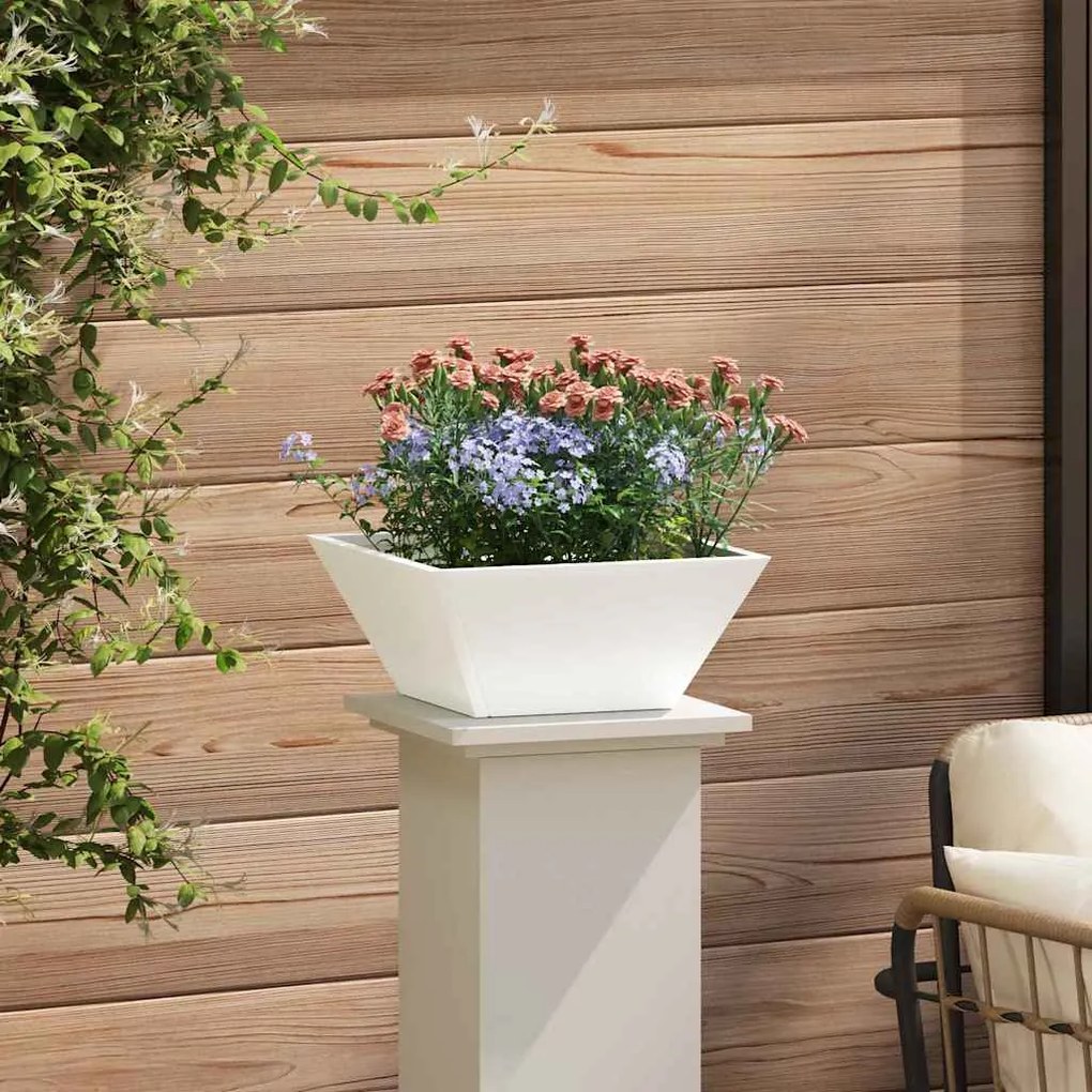 Plantador de Bowl de Jardim Branco 35x35x15 cm em Aço