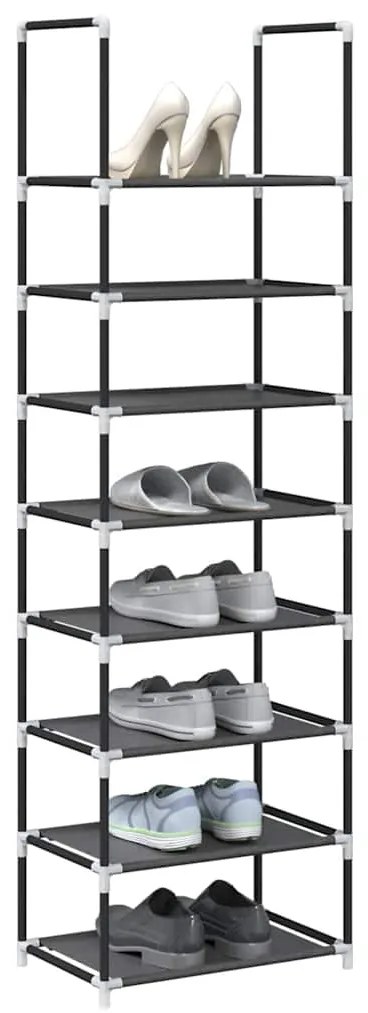 vidaXL Sapateira 8 camadas 44x28x145 cm tecido não tecido preto