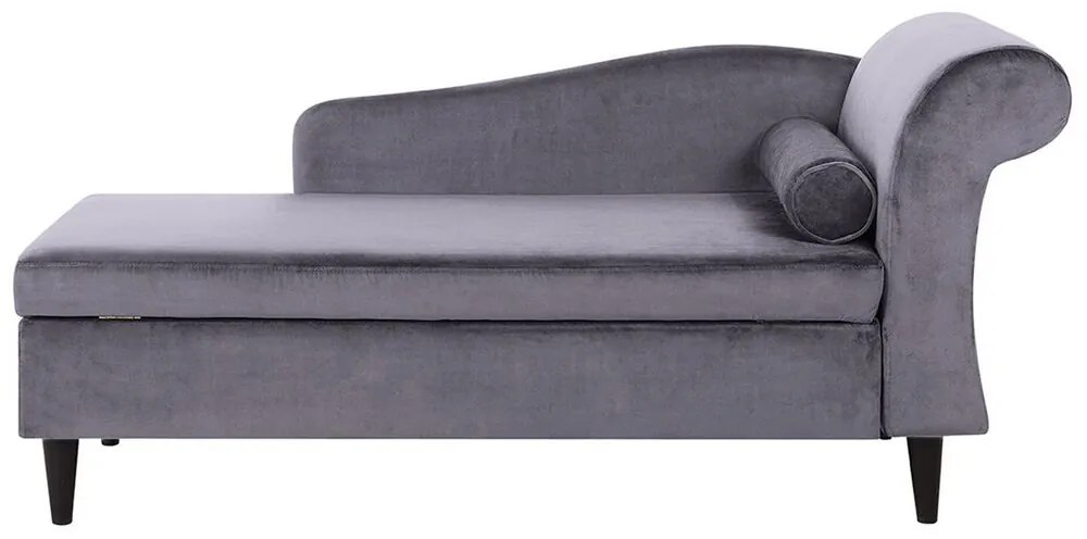 Chaise-longue à direita em veludo cinzento escuro LUIRO Beliani