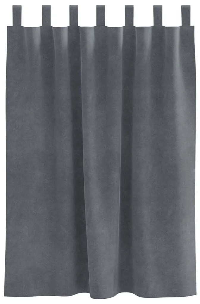 Cortinas Blackout vidaXL com Laços de Pendurar 2 pcs Veludo Cinza Clar