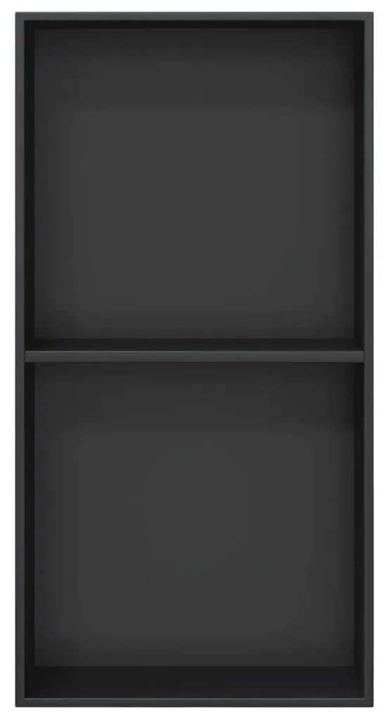 Nicho parede p/ duche 32x62x9 cm aço inoxidável preto mate