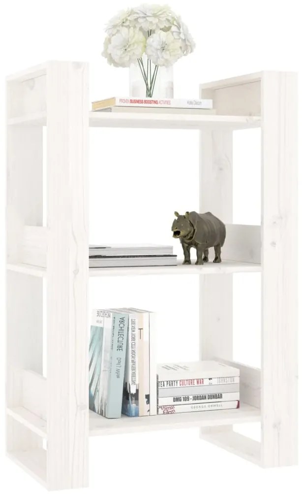 Estante/divisória 60x35x91 cm madeira de pinho maciça branco