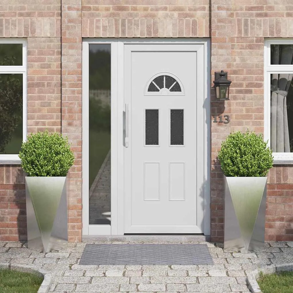 vidaXL Floreira 2 pcs Prateado 40 x 40 x 75 cm Aço inoxidável