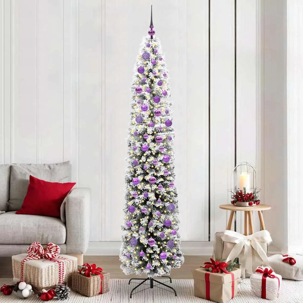 vidaXL Árvore de Natal Artificial Verde 210 cm PVC e Aço e Plástico