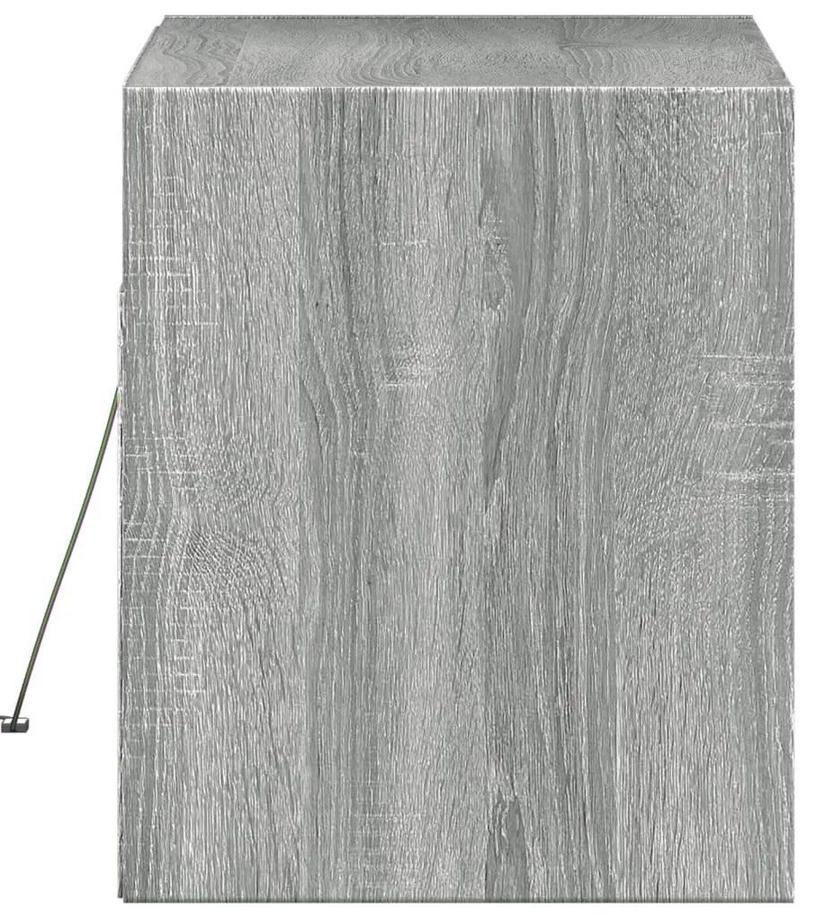 Móvel de parede p/ TV c/ luzes LED 80x31x35 cm cinzento sonoma