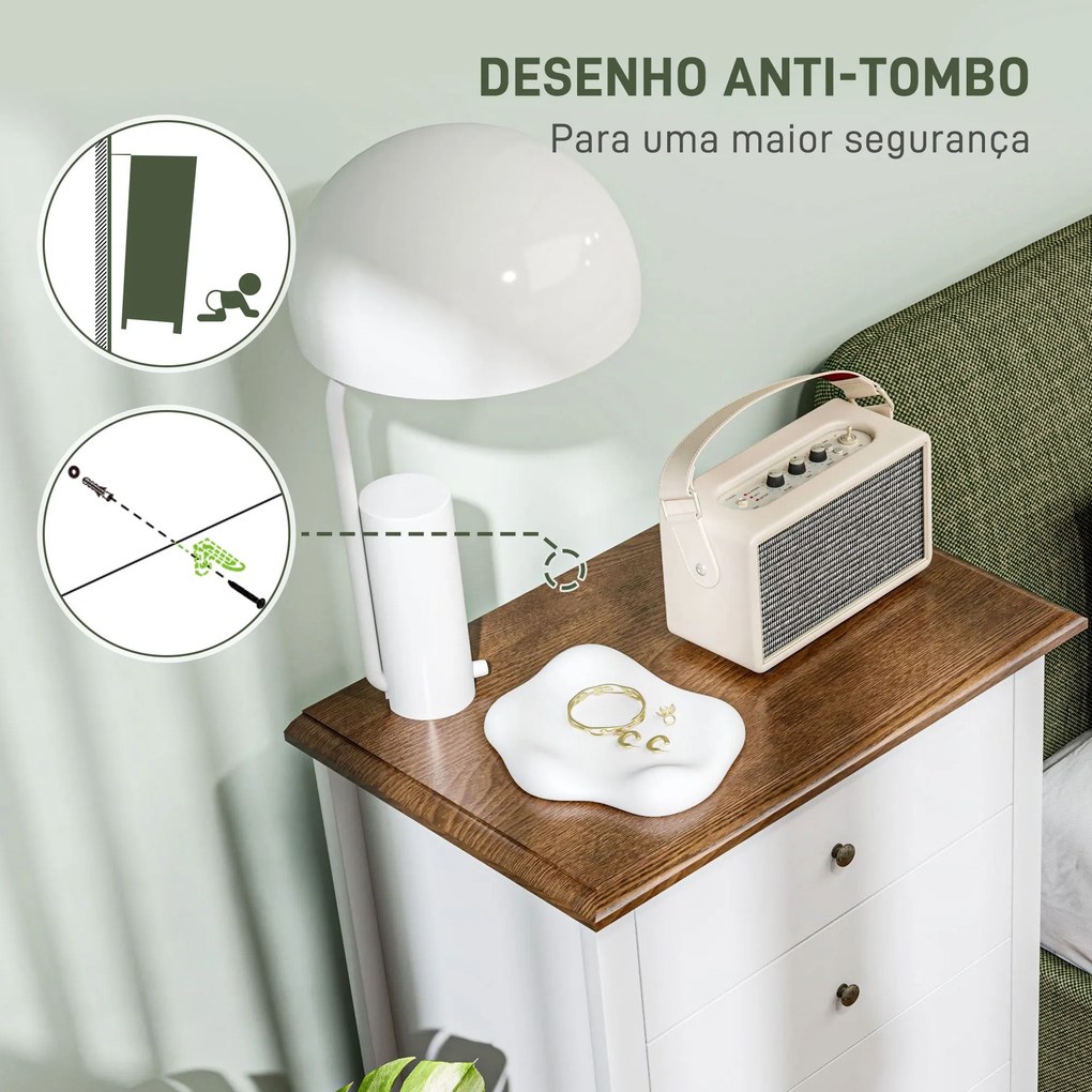Cómoda Amélie – 4 Gavetas – Estilo Francês com Pés Cabriolé – 60x40x98