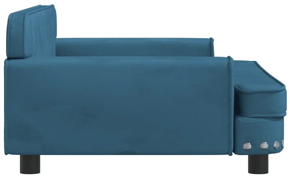 Cama para cães 90x53x30 cm veludo azul