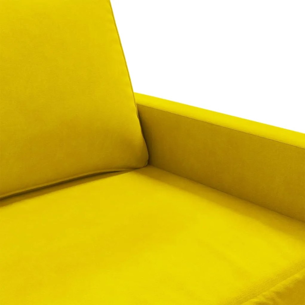 Sofá de 2 lugares veludo 140 cm amarelo