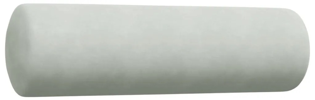 2 pcs conjunto sofás com almofadões e rolos veludo cinza-claro