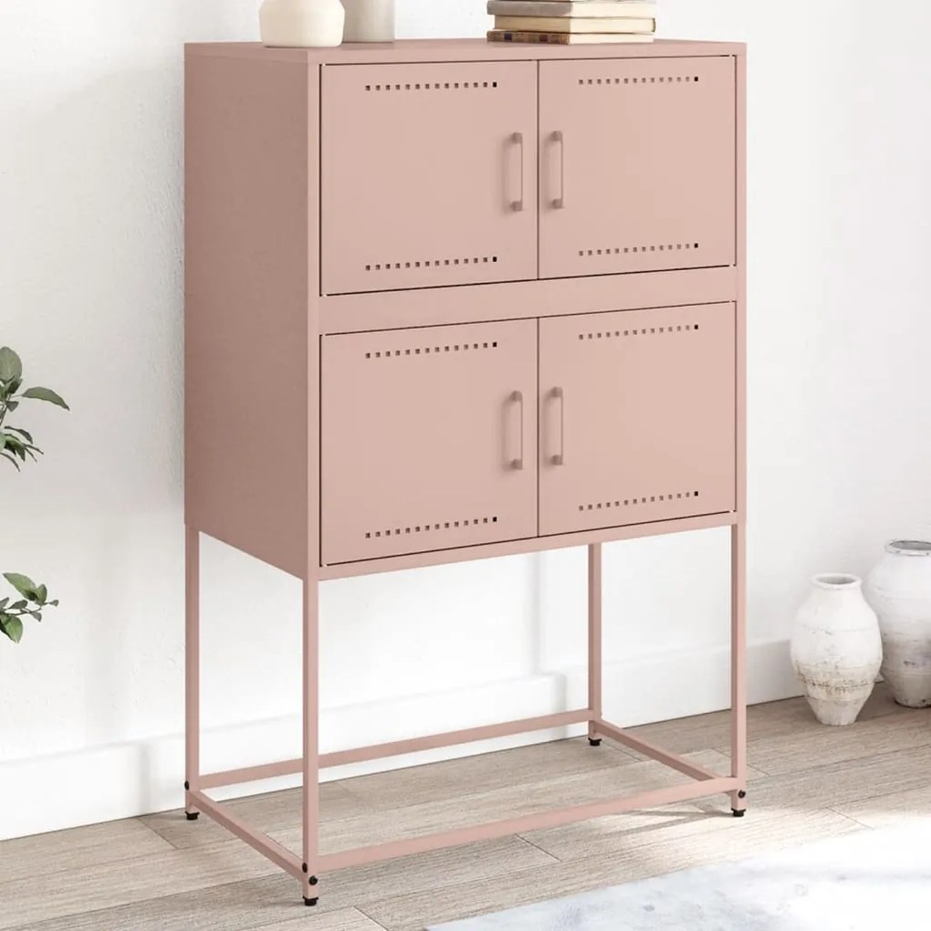 vidaXL Aparador 68,5x38,5x107 cm aço rosa